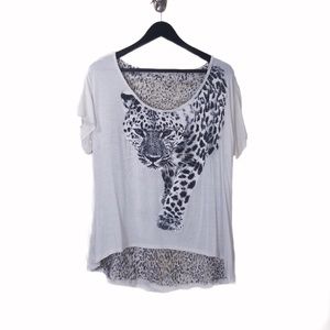 love J Leopard T-shirt with Slashed back.